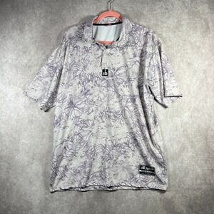 OB Golf Polo Shirt Mens Large Purple Floral Short Sleeves Outdoor Tropical